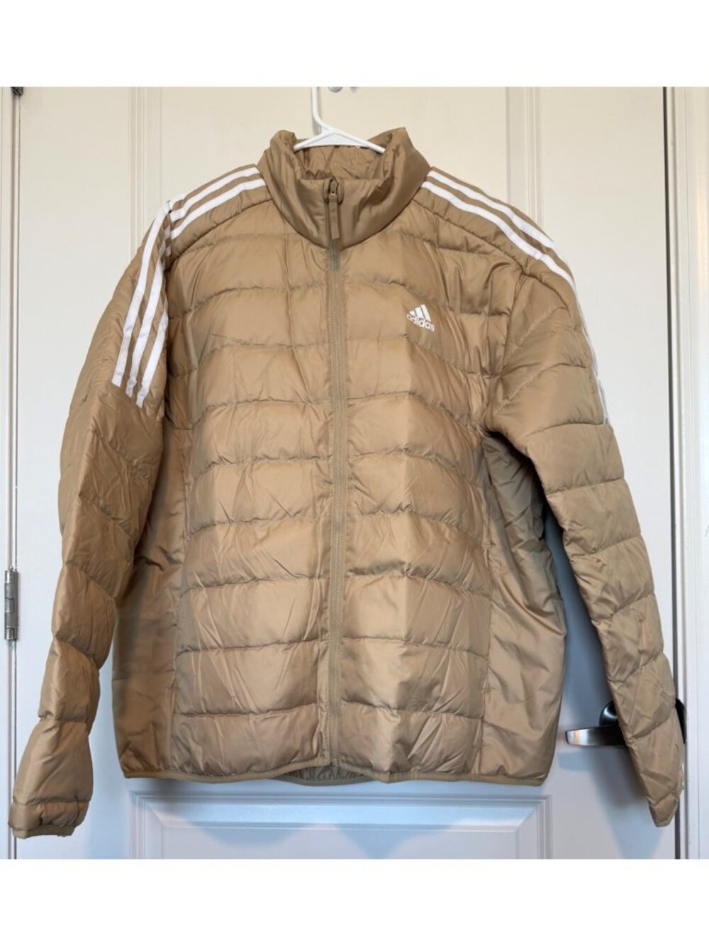 Adidas Primegreen Puffer Jacket Size 2XL Essentials Stripe Long Sleeve Down Zip